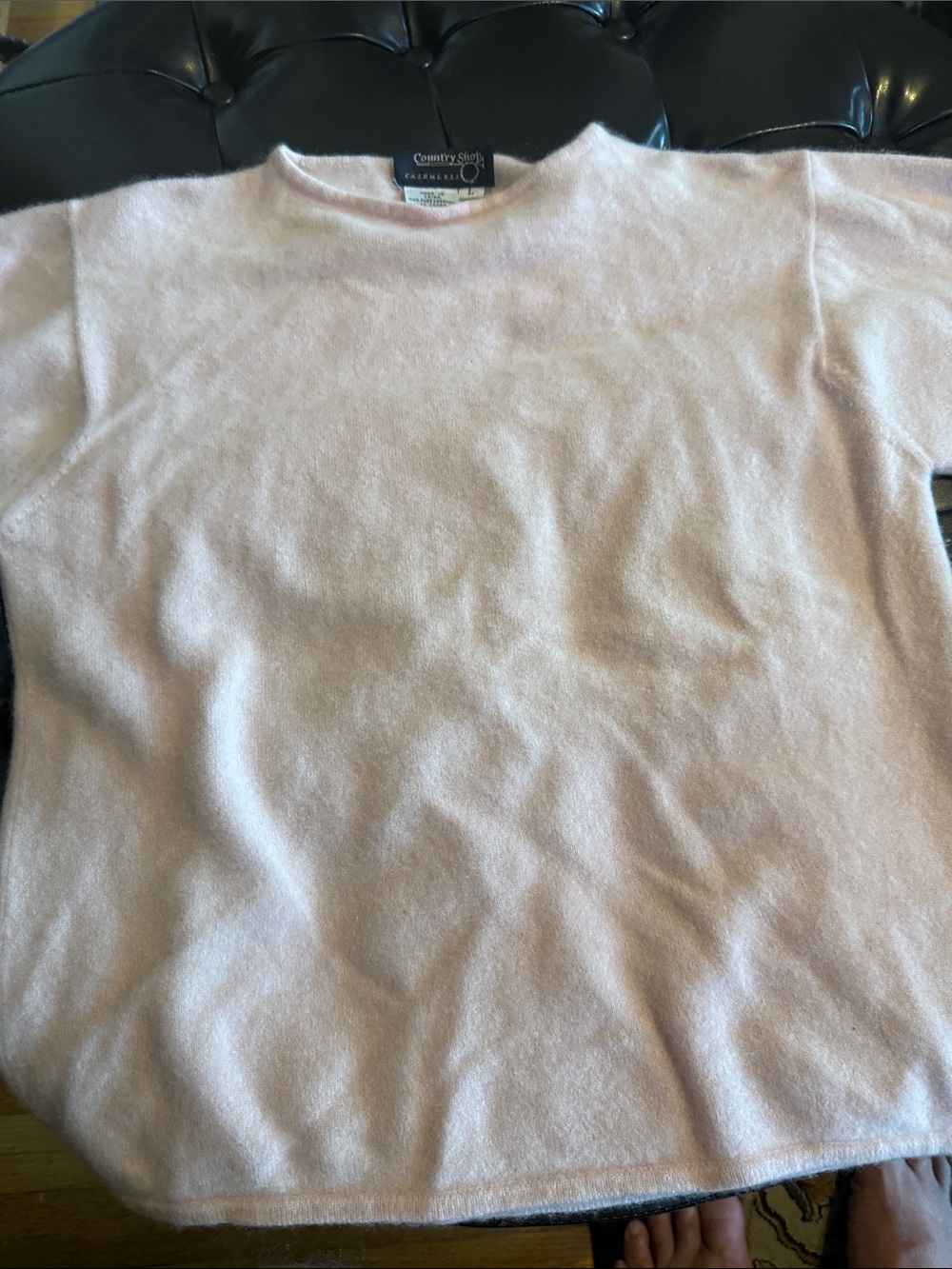 Country Squire Women's Crewneck Sweater in Pale Pink